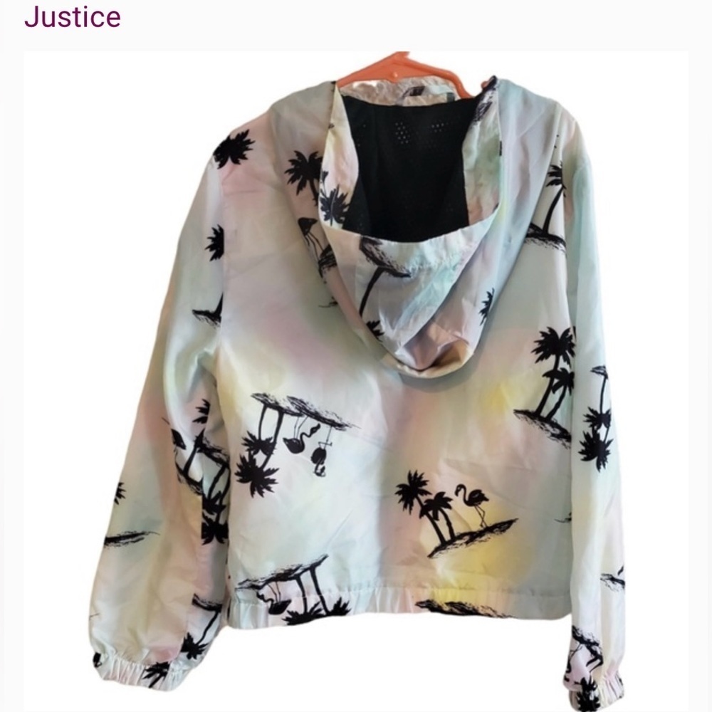 Justice windbreaker, flamingos, pastel and Pink - Picture 9 of 9